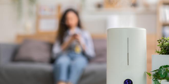 a woman inside with a diffuser