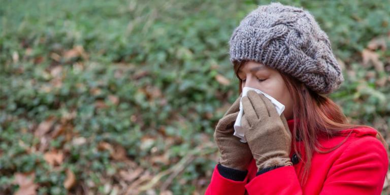 woman with allergies